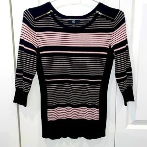 Pink and black fitted sweater top size small